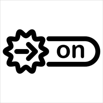 A new unique black and white icon of a button with an arrow pointing to it vector