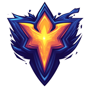 Fiery starburst logo design on transparent background a symbol of energy and power png