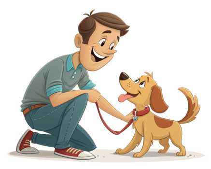 Smiling Man Holding His Dog png