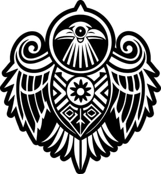 A solid style icon of corvus tattoo vector