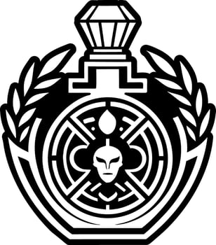 A filled style icon of perfume tattoo vector