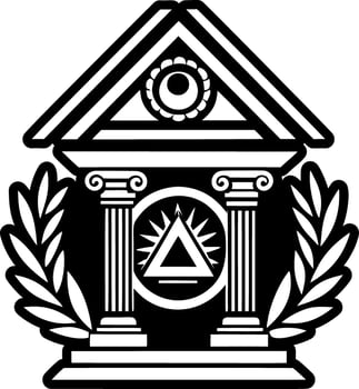 A filled style icon of column building tattoo vector