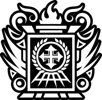 A glyph style icon of ancient firepit tattoo vector