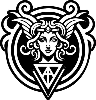 A solid style icon of vesta goddess symbol vector