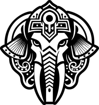 A solid style icon of elephant tattoo vector