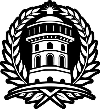 A solid style icon of ancient tower symbol vector