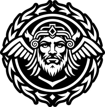 A filled style icon of fides deity tattoo vector