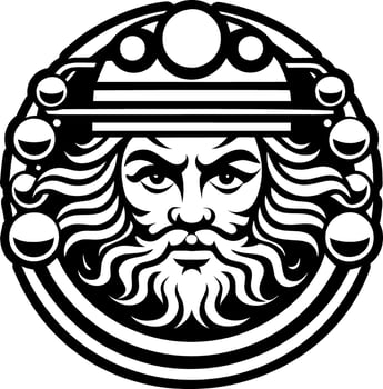 A filled style icon of Jupiter god tattoo vector