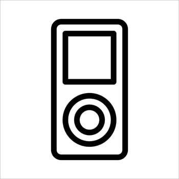 A black and white image of a mp3 player vector
