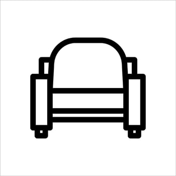 A unique black and white icon of a chair vector