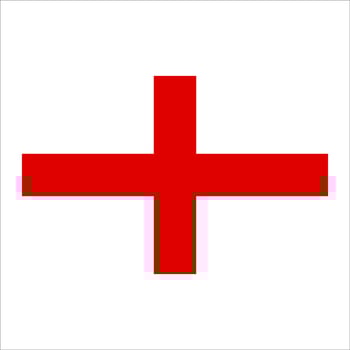 The flag of england is shown on a white background vector