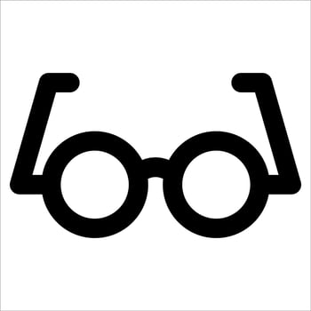 A black and white image of a pair of glasses vector
