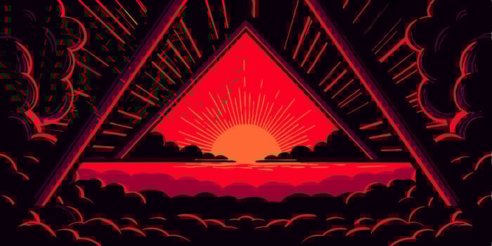 Abstract Sunset Triangle Graphic vector