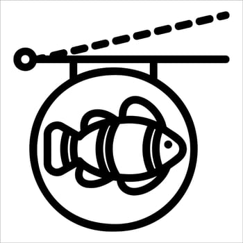 Fish in a bowl icon vector