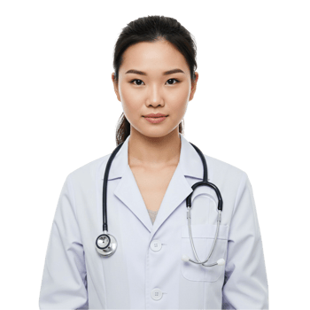 Isolated doctor figure on a transparent surface png