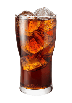 cola with ice isolated on transparent background png