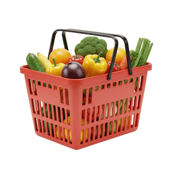 Transparent background with shopping basket png