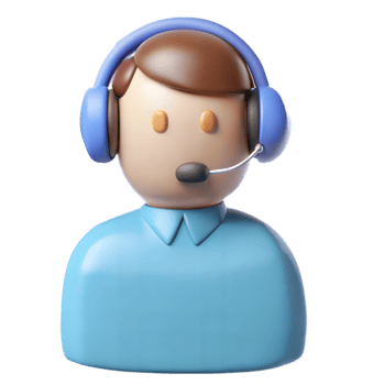 3D Cartoon Character With Headset,Customer Service Representative Concept Illustration png
