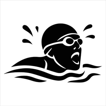 High Speed Swimming Illustration with Athletic Clipart vector