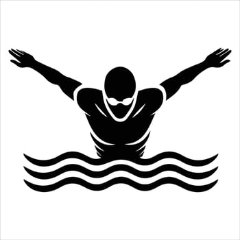 Professional Swimmer Illustration in Sports Clipart Format vector