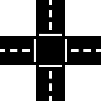 Black intersection road icon png