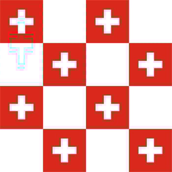 Red and white cross swiss seamless checkered pattern vector