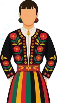 traditional women dress art vector