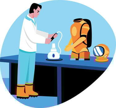 A flat style illustration of an astronautical engineer vector