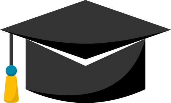 Black graduate hat png