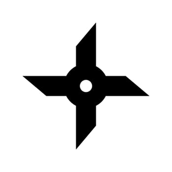 Shuriken icon . Ninja illustration sign. Throwing star logo. vector
