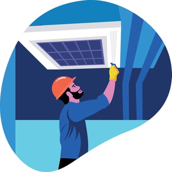 A duct cleaning character illustration in flat style vector