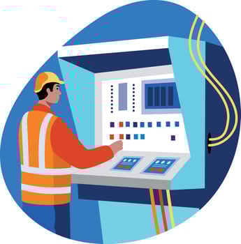 A flat style illustration of a professional technician vector