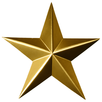 A golden star on a transparent background png