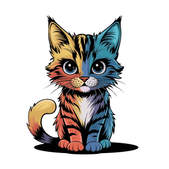 cute kitten on transparent background png