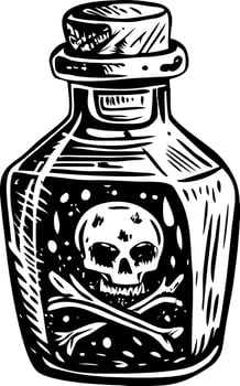 A vintage style illustration of a poison vial vector