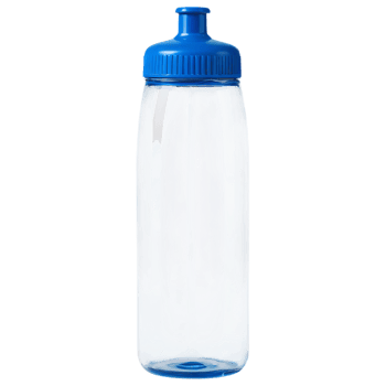 A blue sports bottle with a plastic lid png