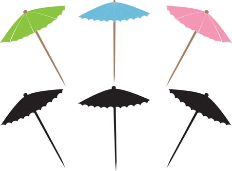 Cocktail Umbrella, Drink Umbrella, Summertime vector