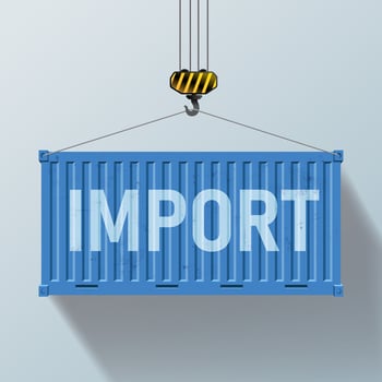 Blue cargo containers with import delivery. Large metal 20 ft containers for transportation. Delivery of cargo shipping. containers isolated on white background. vector