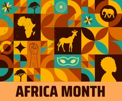 Africa Month Geometric shape pattern background banner or poster design vector