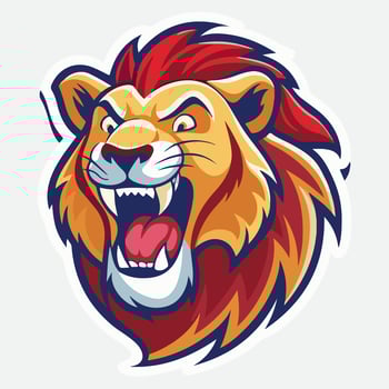 Lion head mascot mascot head icon illustration vector