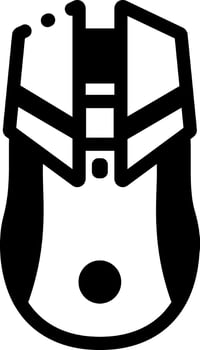 A glyph style icon showing a gaming mouse vector