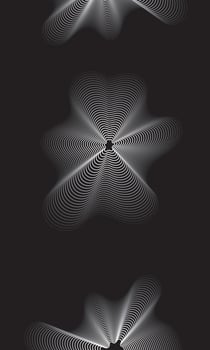 Abstract Monochrome Geometric Pattern with Symmetrical Star-Like Design vector