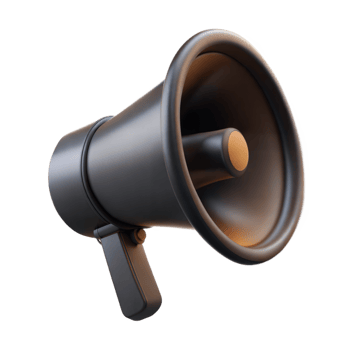 3D Render Of Isolated Black Megaphone Loudspeaker For Announcements And Communication png