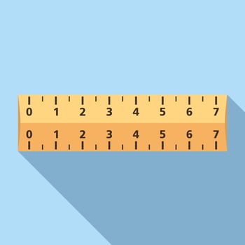 Ruler, flat design with long shadow vector