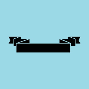 Minimal Black Ribbon Banner Flat Scroll Silhouette for Clean Label Design vector