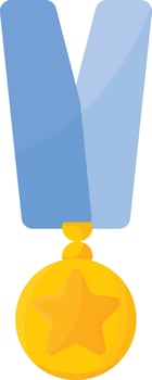 Gold Medal with Blue Ribbon vector