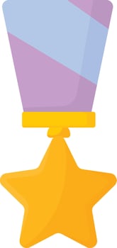 Star Medal on Pink Ribbon vector