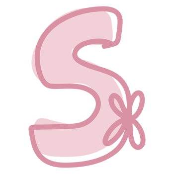 S alphabet with pink bow png