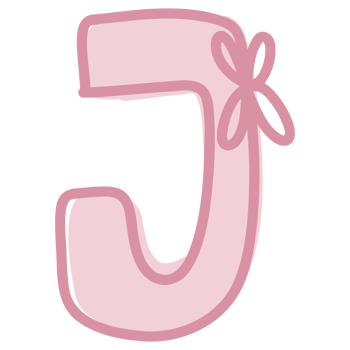 J alphabet with pink bow png