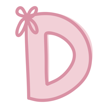 Pink font with a bow on it png